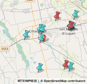 Mappa Via del Tergola, 35013 Cittadella PD, Italia (4.38077)