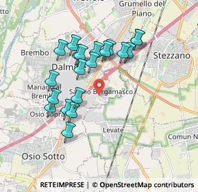 Mappa Via Levate, 24044 Dalmine BG, Italia (1.6615)