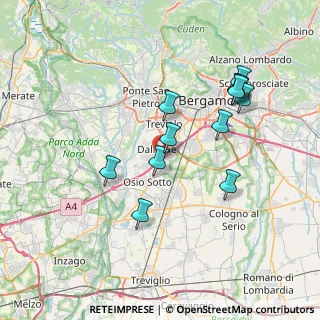 Mappa A4 Torino - Trieste, 24044 Dalmine BG, Italia (7.0675)