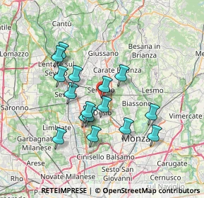 Mappa Via Antonio Gramsci, 20831 Seregno MB, Italia (6.18563)