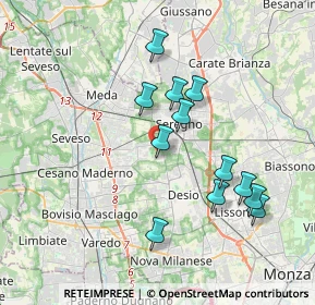 Mappa Via Pirandello, 20831 Seregno MB, Italia (3.45083)