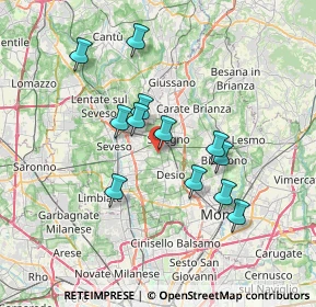 Mappa Via Pirandello, 20831 Seregno MB, Italia (6.24417)