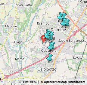 Mappa Via Raspalupo, 24044 Dalmine BG, Italia (1.30909)