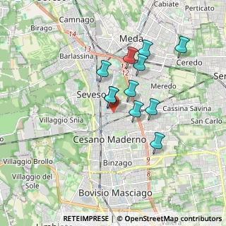 Mappa Via Confalonieri, 20811 Cesano Maderno MB, Italia (1.41364)