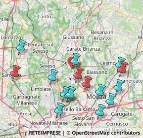 Mappa Via Giuseppe Toniolo, 20831 Seregno MB, Italia (8.60375)