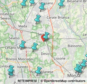 Mappa Via Giuseppe Toniolo, 20831 Seregno MB, Italia (6.62667)
