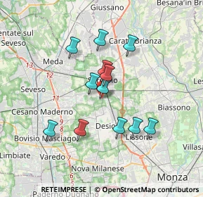 Mappa Via Giuseppe Toniolo, 20831 Seregno MB, Italia (2.94167)