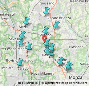 Mappa Via Giuseppe Toniolo, 20831 Seregno MB, Italia (3.83938)