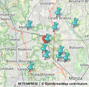 Mappa Via Giuseppe Toniolo, 20831 Seregno MB, Italia (3.55273)