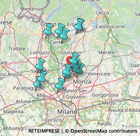 Mappa Via Giuseppe Toniolo, 20831 Seregno MB, Italia (10.53933)