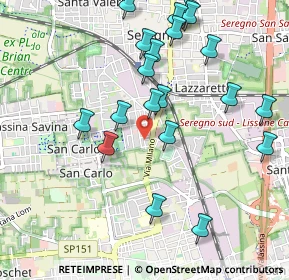 Mappa Via Giuseppe Toniolo, 20831 Seregno MB, Italia (1.0615)