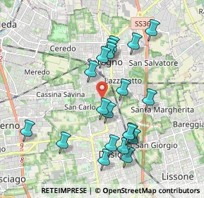 Mappa Via Giuseppe Toniolo, 20831 Seregno MB, Italia (1.8745)