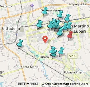 Mappa Via Camatta, 35019 Tombolo PD, Italia (1.6415)