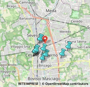 Mappa Via Luigi Pacinotti, 20031 Cesano Maderno MB, Italia (1.32455)