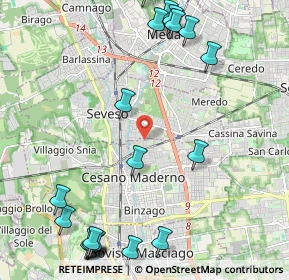 Mappa Via Luigi Pacinotti, 20031 Cesano Maderno MB, Italia (2.8875)