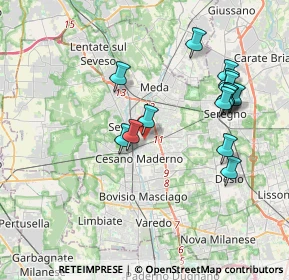 Mappa Via Alfonso Lamarmora, 20813 Cesano Maderno MB, Italia (3.764)