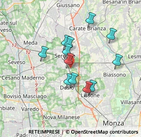 Mappa Via dei Buttafava, 20831 Seregno MB, Italia (2.92667)