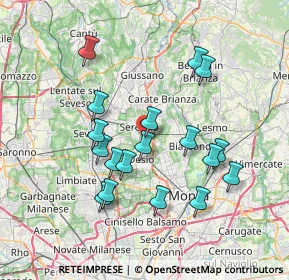 Mappa Via dei Buttafava, 20831 Seregno MB, Italia (6.92556)