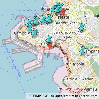 Mappa Via Karl Ludwig Von Bruck, 34123 Trieste TS, Italia (1.261)