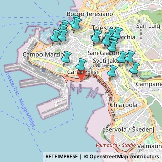 Mappa Via Karl Ludwig Von Bruck, 34123 Trieste TS, Italia (1.0635)