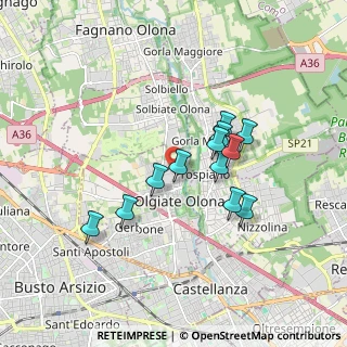 Mappa Via Filippo Corridoni, 21057 Olgiate Olona VA, Italia (1.43167)