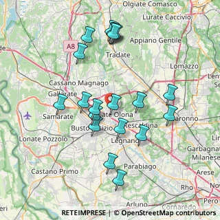 Mappa Via Filippo Corridoni, 21057 Olgiate Olona VA, Italia (7.642)
