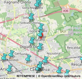 Mappa Via Monte Grappa, 21055 Gorla Minore VA, Italia (2.884)