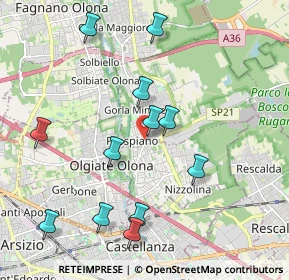 Mappa Via Monte Grappa, 21055 Gorla Minore VA, Italia (2.09167)