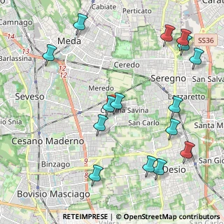 Mappa Via Cantore General Antonio, 20811 Cesano Maderno MB, Italia (2.55533)