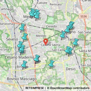 Mappa Via Cantore General Antonio, 20811 Cesano Maderno MB, Italia (2.4435)