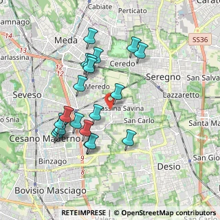 Mappa Via Luigi Rizzo, 20811 Cesano Maderno MB, Italia (1.818)