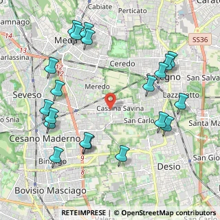 Mappa Via Luigi Rizzo, 20811 Cesano Maderno MB, Italia (2.45)