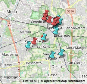 Mappa Via San Carlo, 20831 Seregno MB, Italia (1.573)