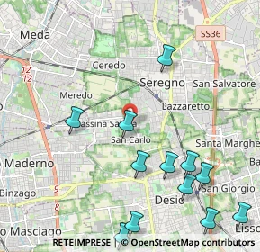 Mappa Via San Carlo, 20831 Seregno MB, Italia (2.575)