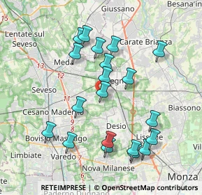 Mappa Via San Carlo, 20831 Seregno MB, Italia (3.821)