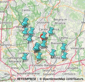 Mappa Via Carlo Emilio Gadda, 20831 Seregno MB, Italia (6.22188)