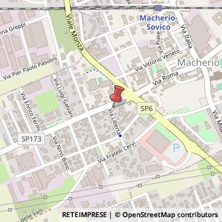 Mappa Via Libertà, 1, 20853 Macherio, Monza e Brianza (Lombardia)