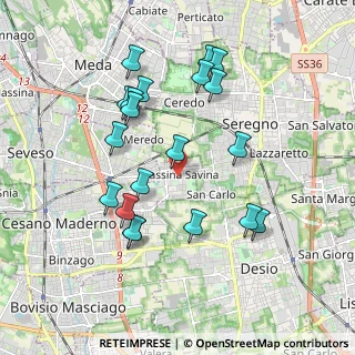 Mappa Via Sandro Pertini, 20811 Cesano Maderno MB, Italia (1.8755)