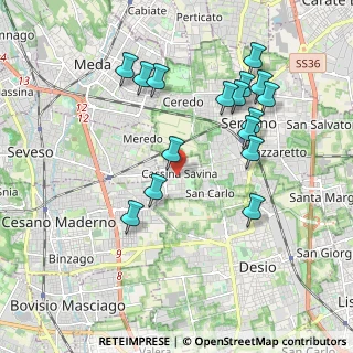 Mappa Via Sandro Pertini, 20811 Cesano Maderno MB, Italia (1.95938)