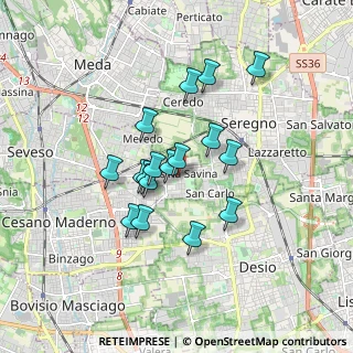 Mappa Via Sandro Pertini, 20811 Cesano Maderno MB, Italia (1.36824)