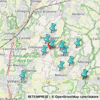 Mappa Strada per Cascina Restelli, 20886 Aicurzio MB, Italia (1.88167)