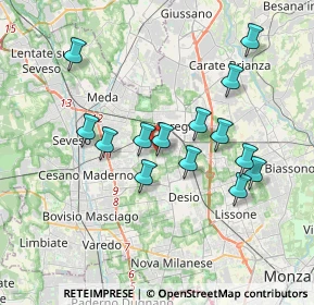 Mappa Via Ferrante Aporti, 20831 Seregno MB, Italia (3.35571)