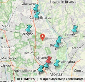 Mappa Via Thomas Alva Edison, 20845 Macherio MB, Italia (4.66909)
