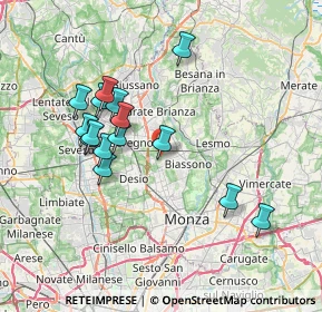 Mappa Via Thomas Alva Edison, 20845 Macherio MB, Italia (6.87867)