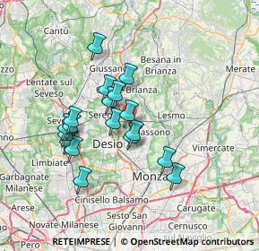 Mappa Via Thomas Alva Edison, 20845 Macherio MB, Italia (5.98444)