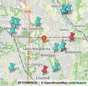 Mappa Via Thomas Alva Edison, 20845 Macherio MB, Italia (2.56929)
