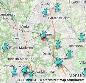 Mappa Via Giovanni Pacini, 20831 Seregno MB, Italia (6.15533)