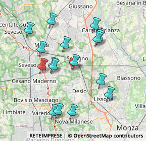 Mappa Via Giovanni Pacini, 20831 Seregno MB, Italia (3.85188)