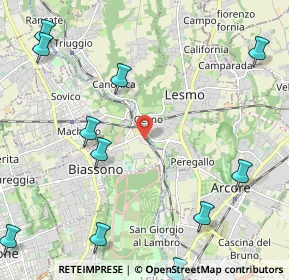 Mappa CAP, 20855 Lesmo MB, Italia (3.01636)