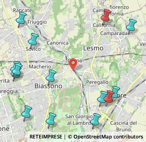 Mappa CAP, 20855 Lesmo MB, Italia (2.96357)
